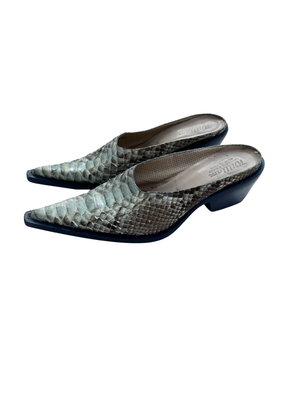 Dusty turquoise snake mules Online-Schn?ppchen – Bild 3