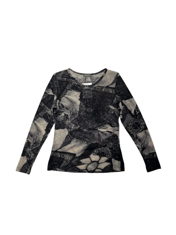 Long sleeved patterned mesh top Online-Verkauf – Bild 2