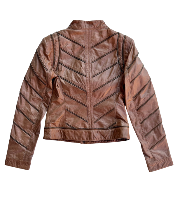 Zipper detailed leather jacket Rabatt – Bild 2