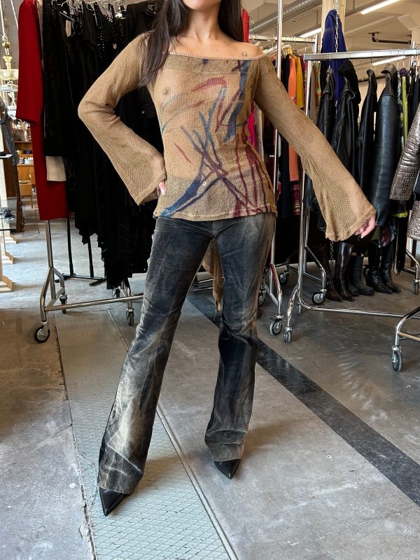Asymmetrical fishnet top Online-Verkauf