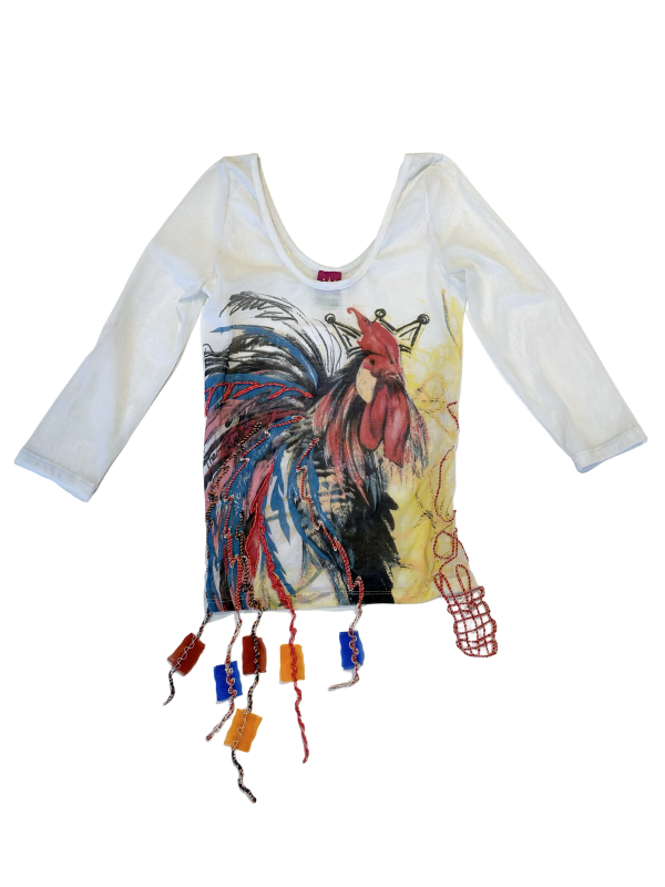 Save The Queen “le coq” embroidery mesh top Rabatt – Bild 5