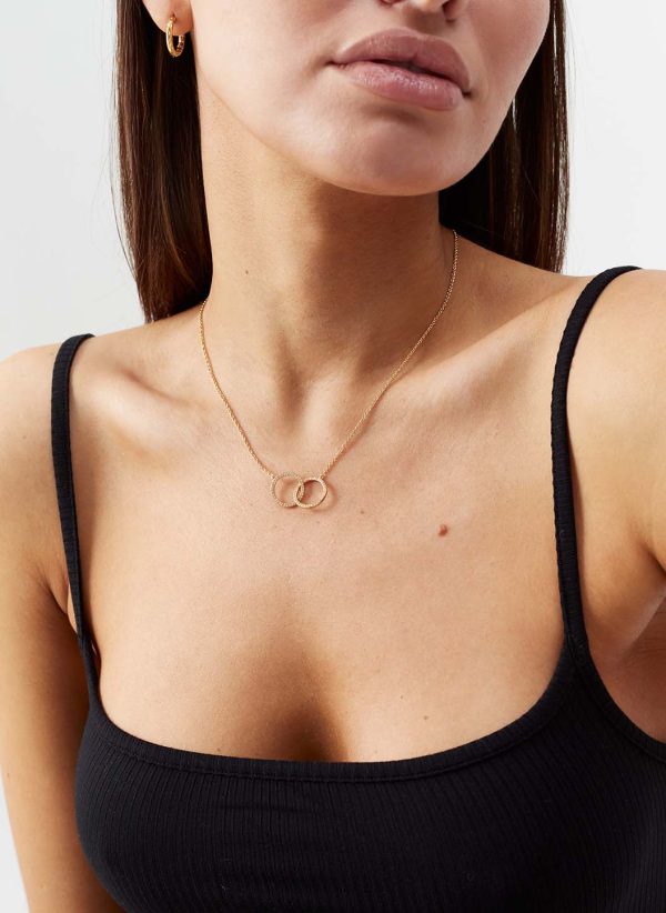 Gold Crystal Double Hoop Necklace Rabatt – Bild 2